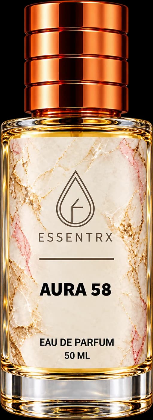 Aura 58 eau de parfum, 50 ml bottle with copper cap